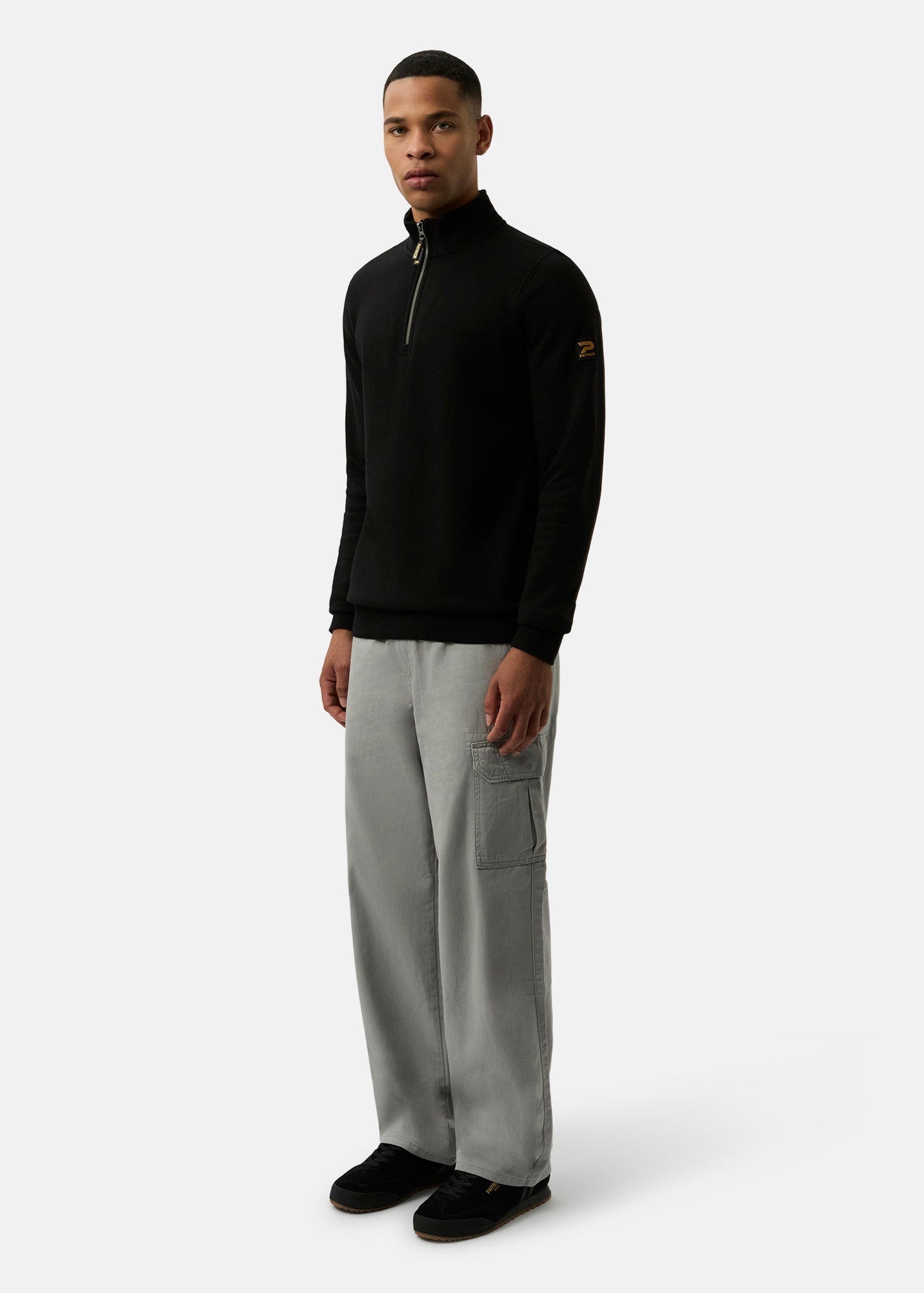 Harlem 1/4 Zip top - Black