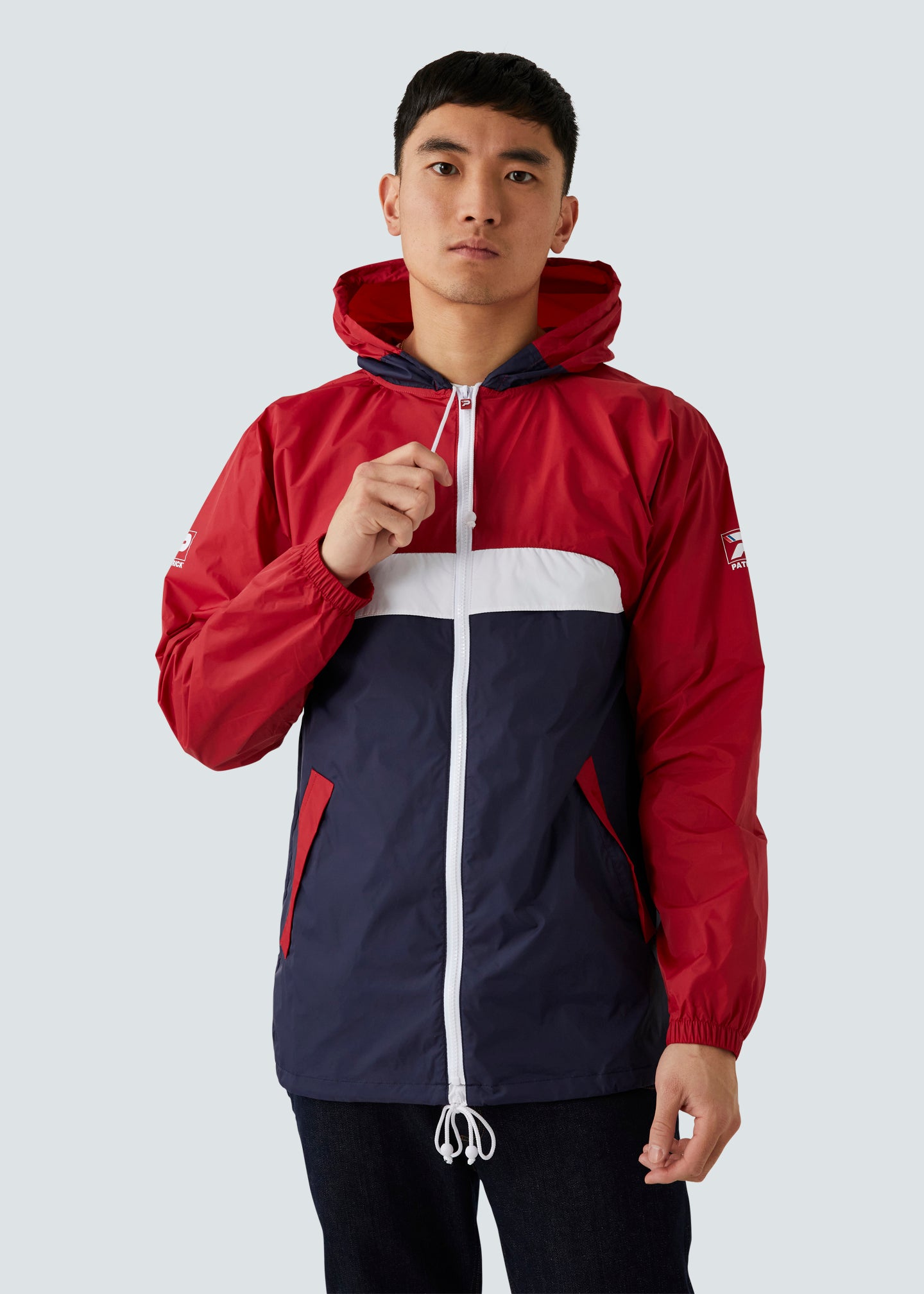Red navy jacket top