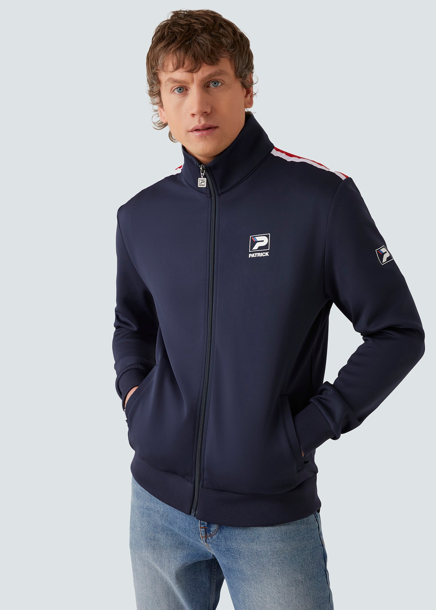 Navy tracksuit top shop