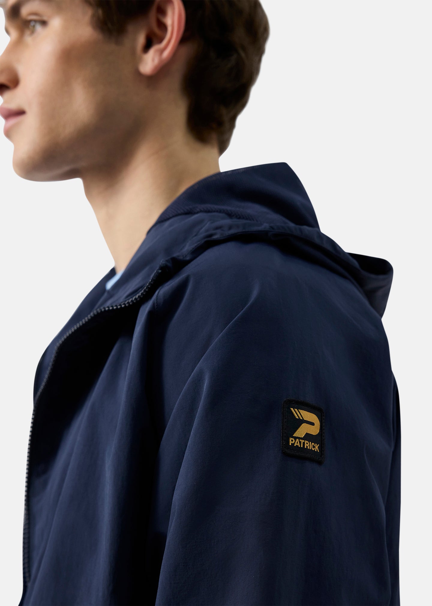 Patrick Chapman Jacket-Navy-Logo Detail