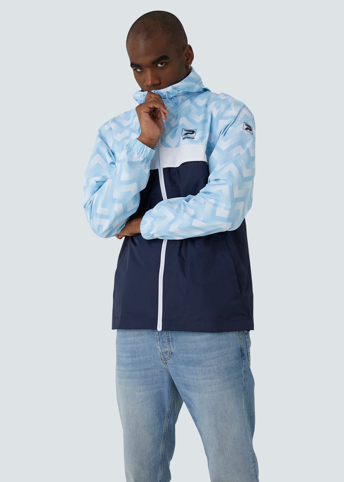 Sky blue windbreaker shop