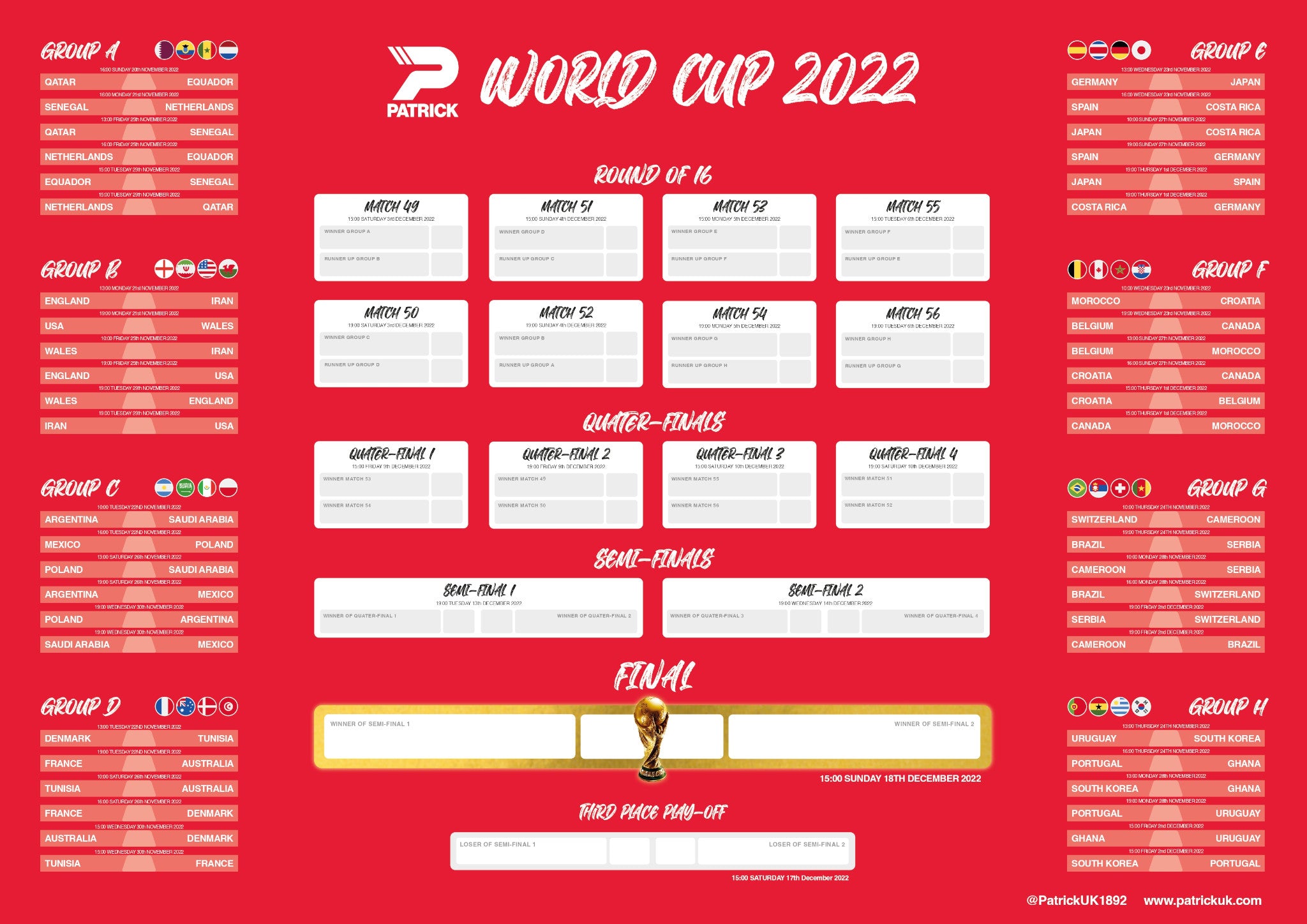 Patrick World Cup Wall Chart