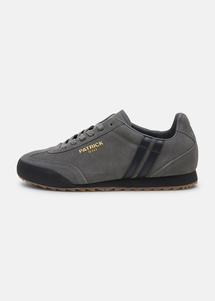 Patrick Mens Rio Trainer Charcoal Black | 80s Casual Retro Trainers