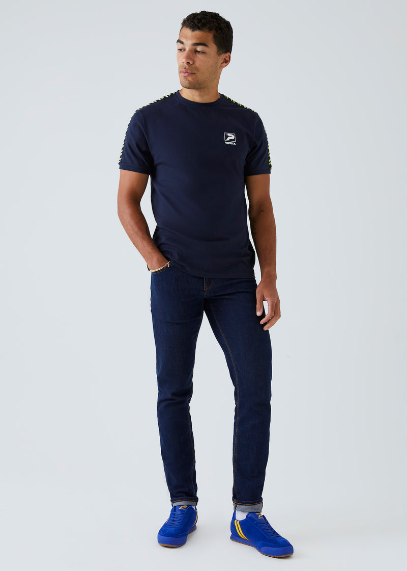 Load image into Gallery viewer, Patrick Adrien T-Shirt - Navy - Detail
