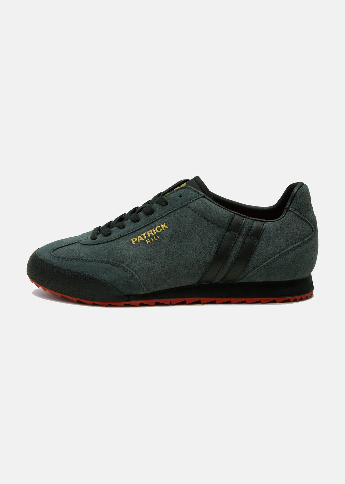 Patrick Mens Rio Trainer Dark Grey Black Red | 80s Casual Retro Trainers