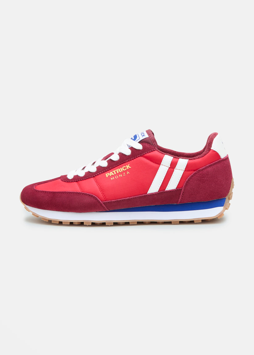 Patrick Men's Monza Runner Dark Red Red White | 80s Casual Retro Trainers
