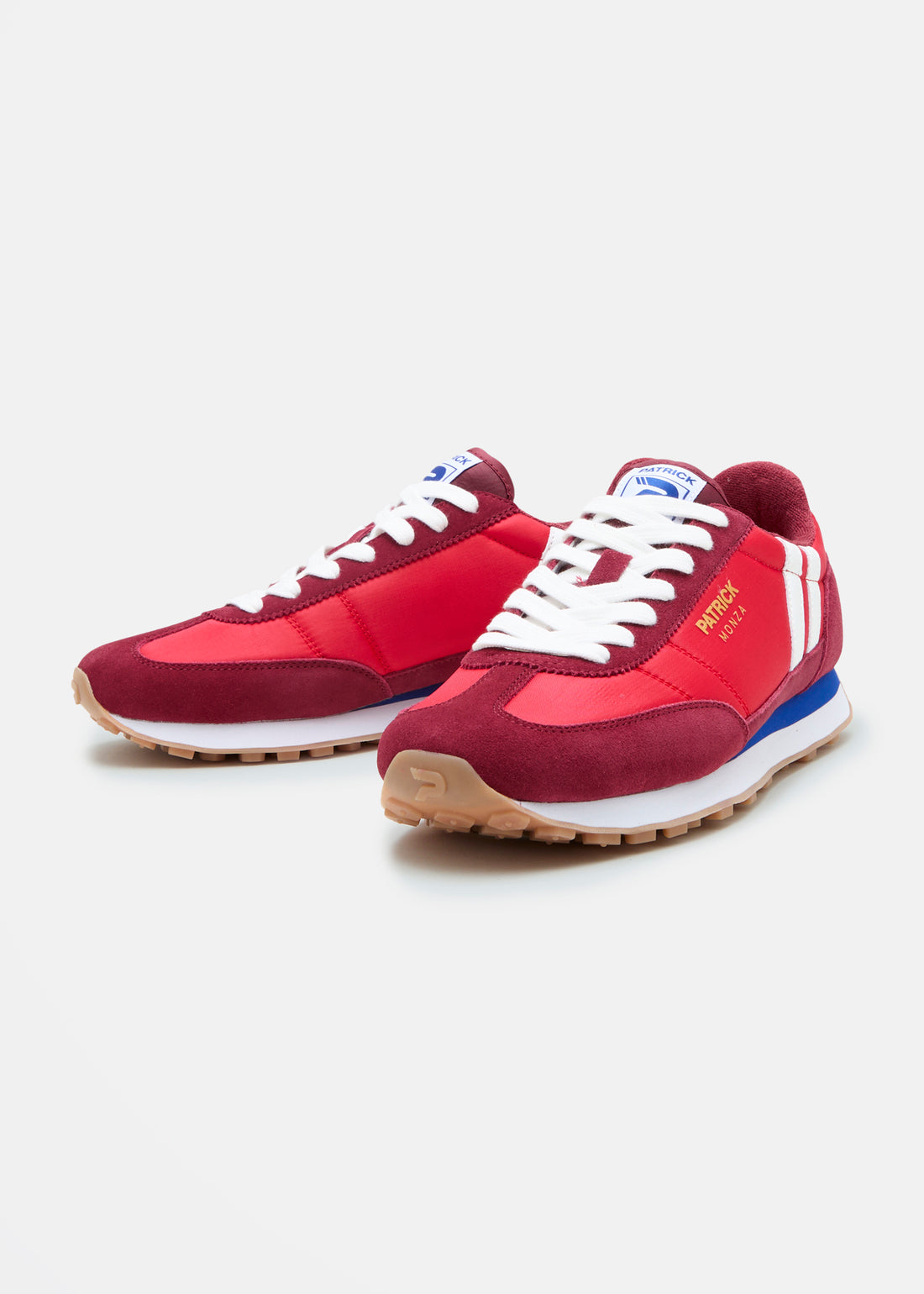 Patrick Men's Monza Runner Dark Red Red White | 80s Casual Retro Trainers
