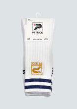 Load image into Gallery viewer, Rio Crew Sock 3 Pack - White/Navy
