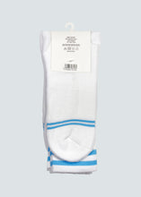 Load image into Gallery viewer, Rio Crew Sock 3 Pack - White/Light Blue

