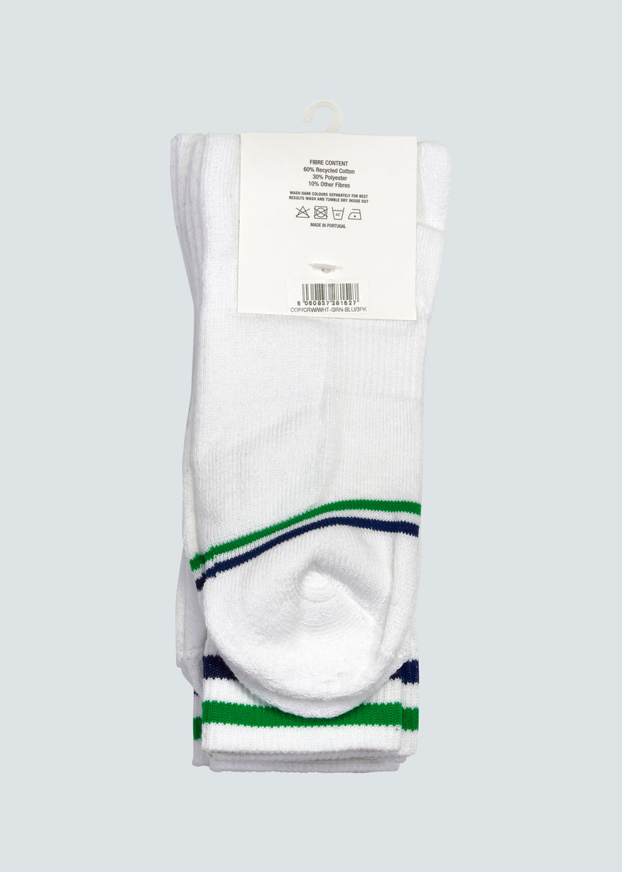 Copenhagen Crew Sock 3 Pack - White