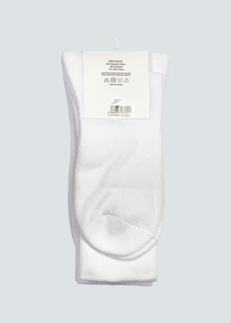 Load image into Gallery viewer, Villan Crew Sock 3 Pack - White/Gold
