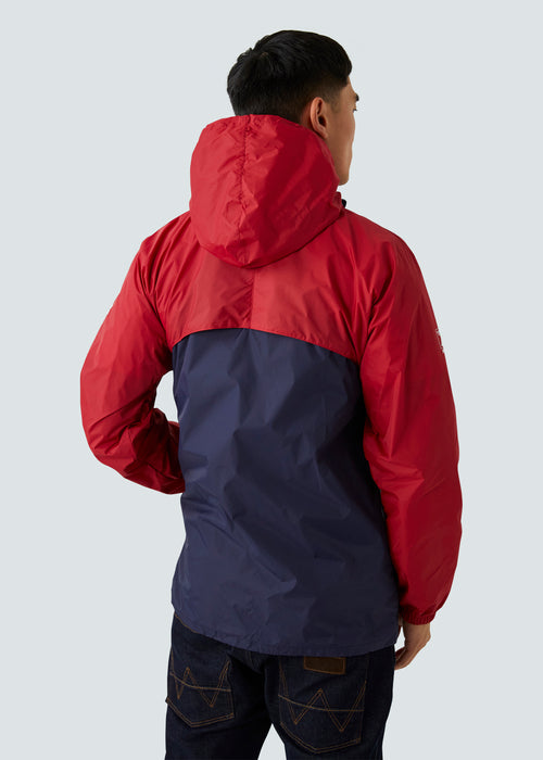 Patrick Classic Cagoule - Red/White/Navy  -Back