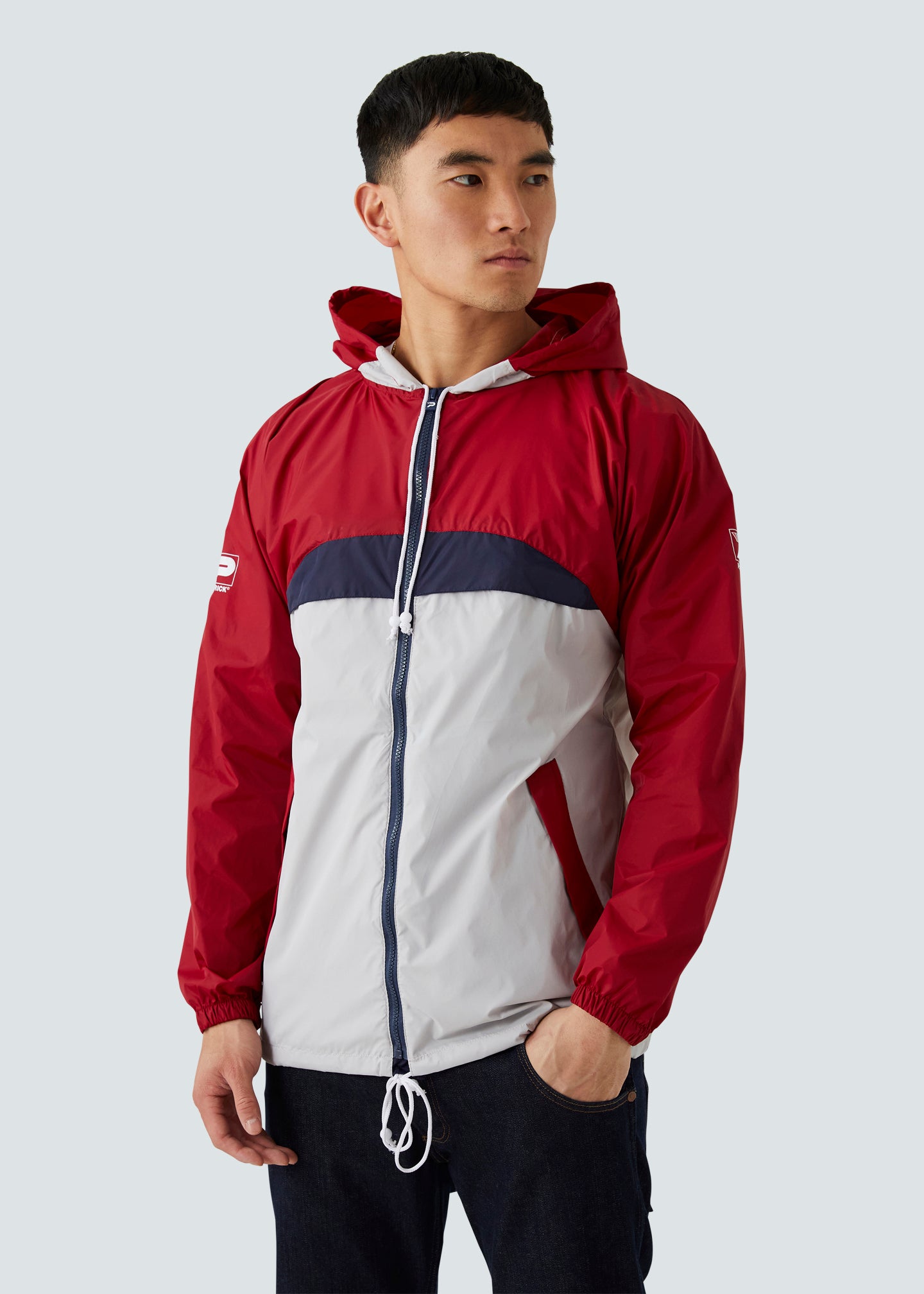 Patrick Classic Cagoule - Burgundy/Navy/Grey - Front