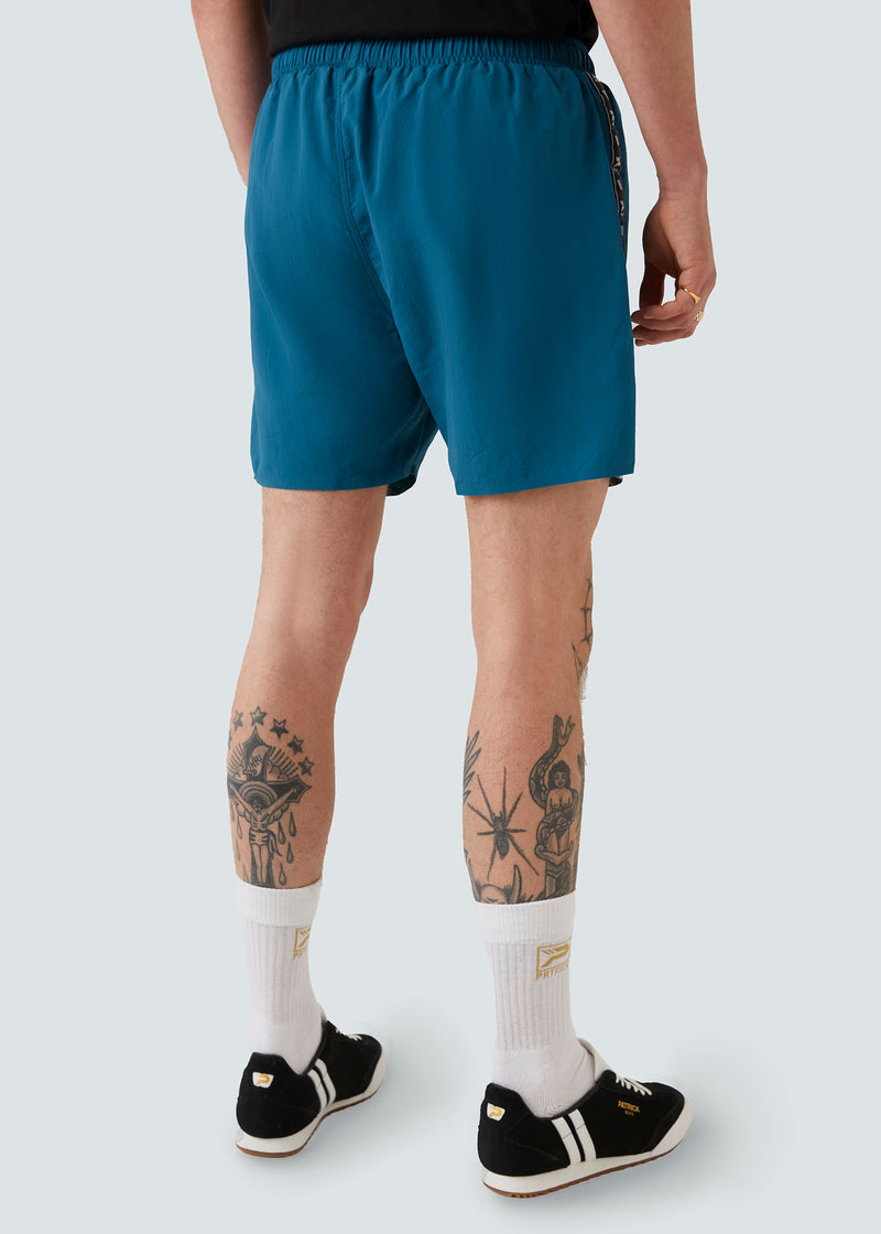 Load image into Gallery viewer, Patrick Theo 5&quot; Swim Short - Dark Blue - Detail

