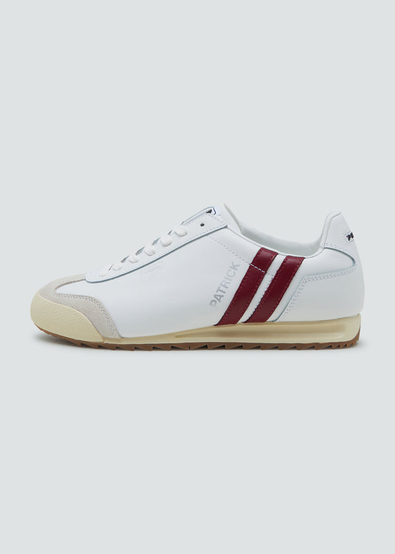 Patrick Liverpool Trainer - Off White/Burgundy - Side