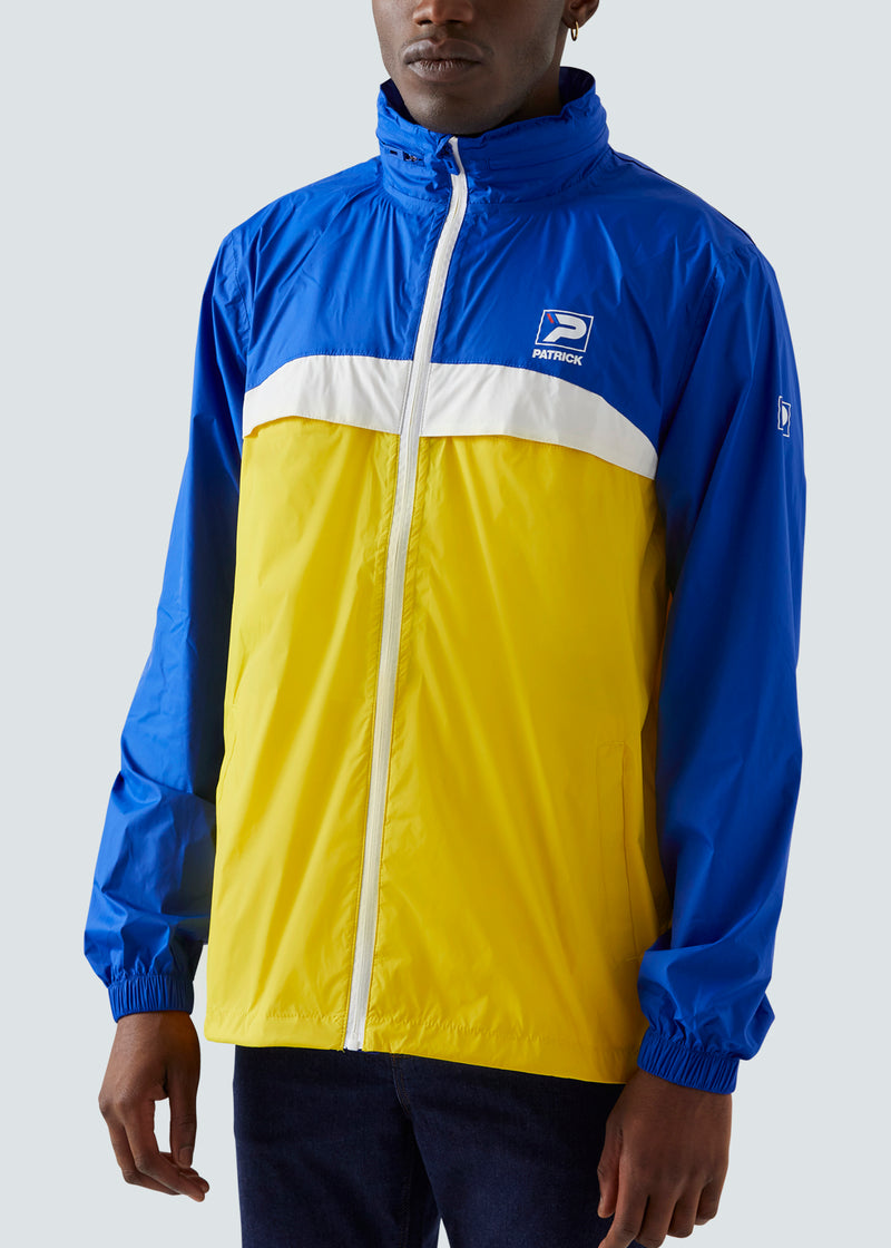 Blue yellow jacket top