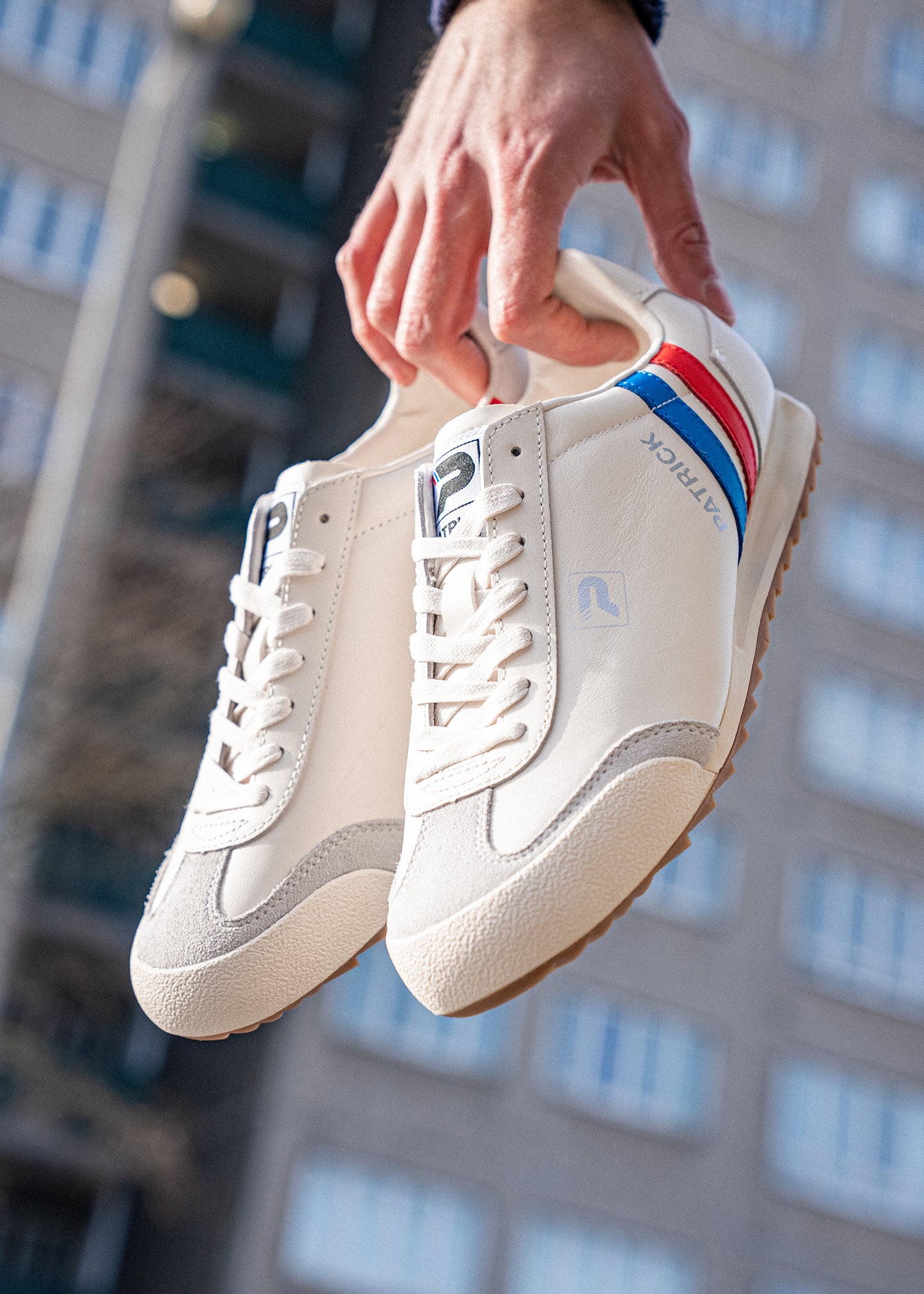 Mens red white and blue sneakers on sale