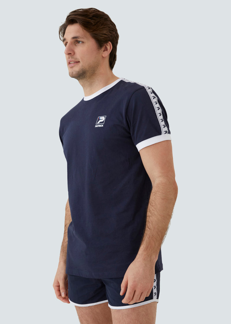 Load image into Gallery viewer, Patrick Frank T-Shirt - Navy - Detail
