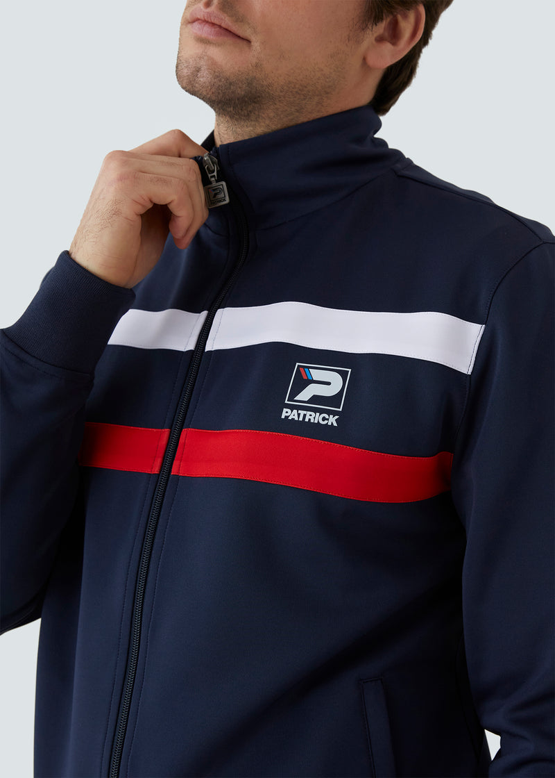 Load image into Gallery viewer, Patrick Jimmy Track Top - Navy - Detail
