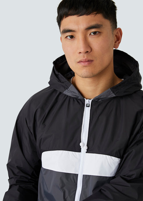 Patrick Classic Cagoule Windrunner - Black/White/Grey - Side