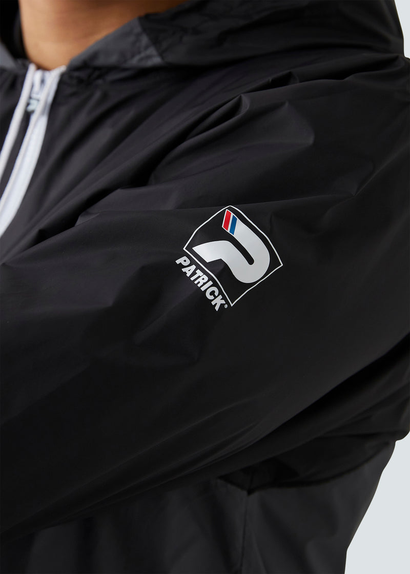 Load image into Gallery viewer, Patrick Classic Cagoule Windrunner - Black/White/Grey - Detail
