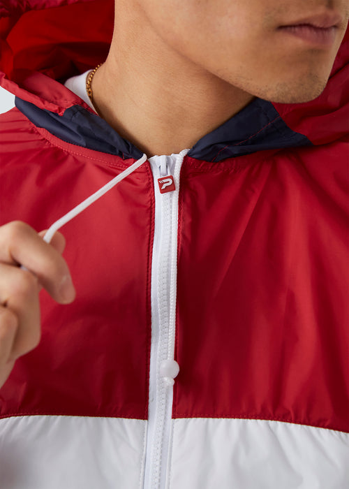 Patrick Classic Cagoule Windrunner - Burgundy/Navy - Detail